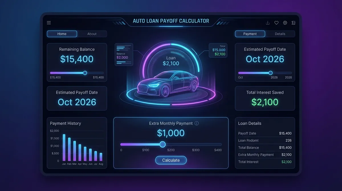 Auto Loan Payoff Calculator Interface