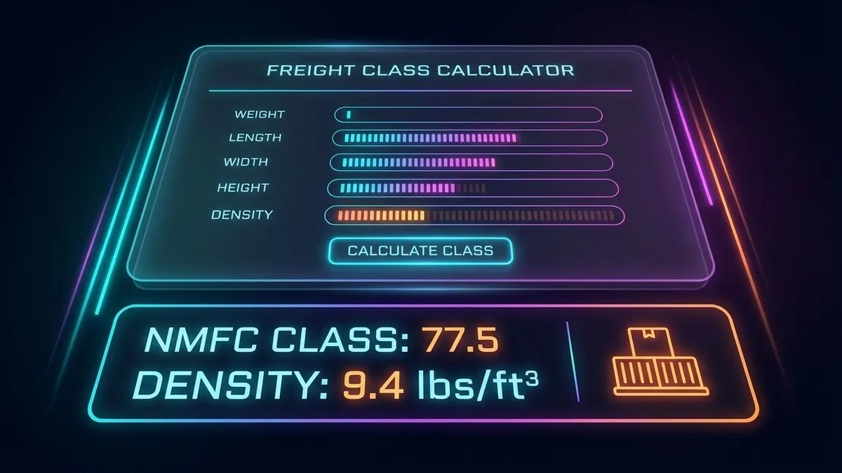 Freight Class Calculator Interface