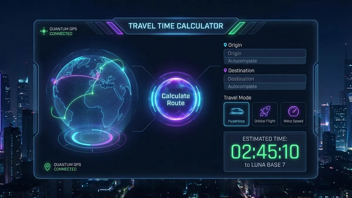 Travel Time Calculator Interface