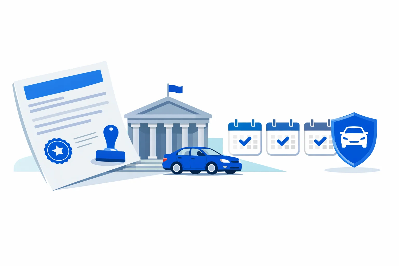 SR-22 insurance cost: stamped certificate of financial responsibility filed with a state DMV beside a three-year calendar