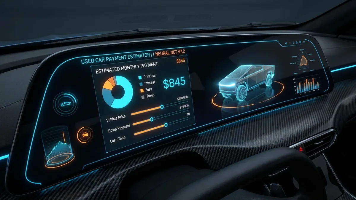 Used Car Payment Calculator Interface