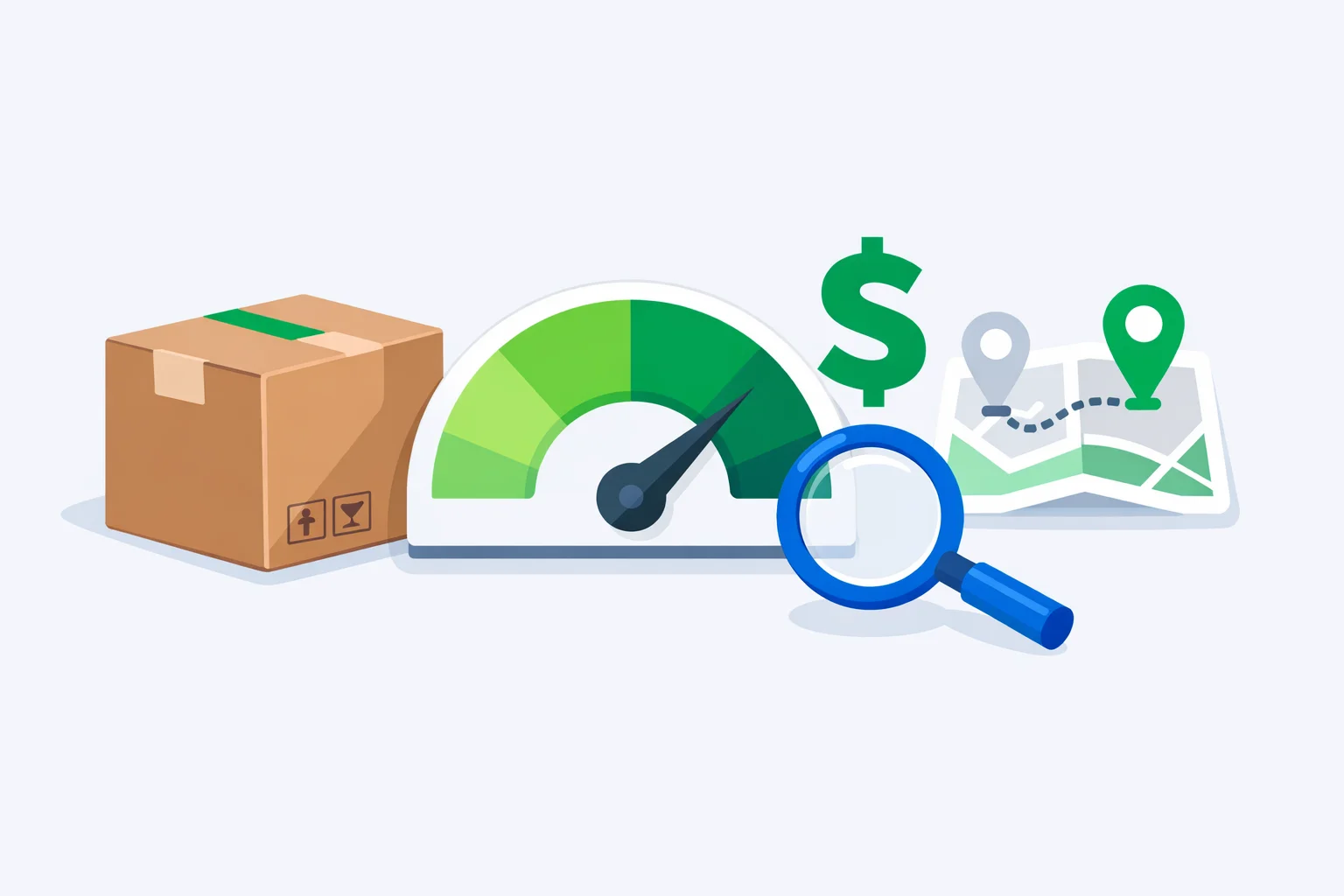 FedEx shipping estimate showing a price range for a package by type and distance before it is packed