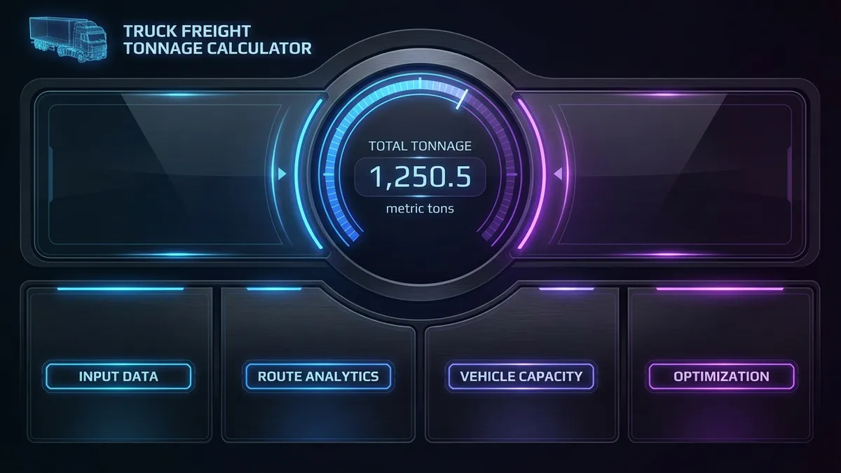 Truck Freight Tonnage Calculator Interface
