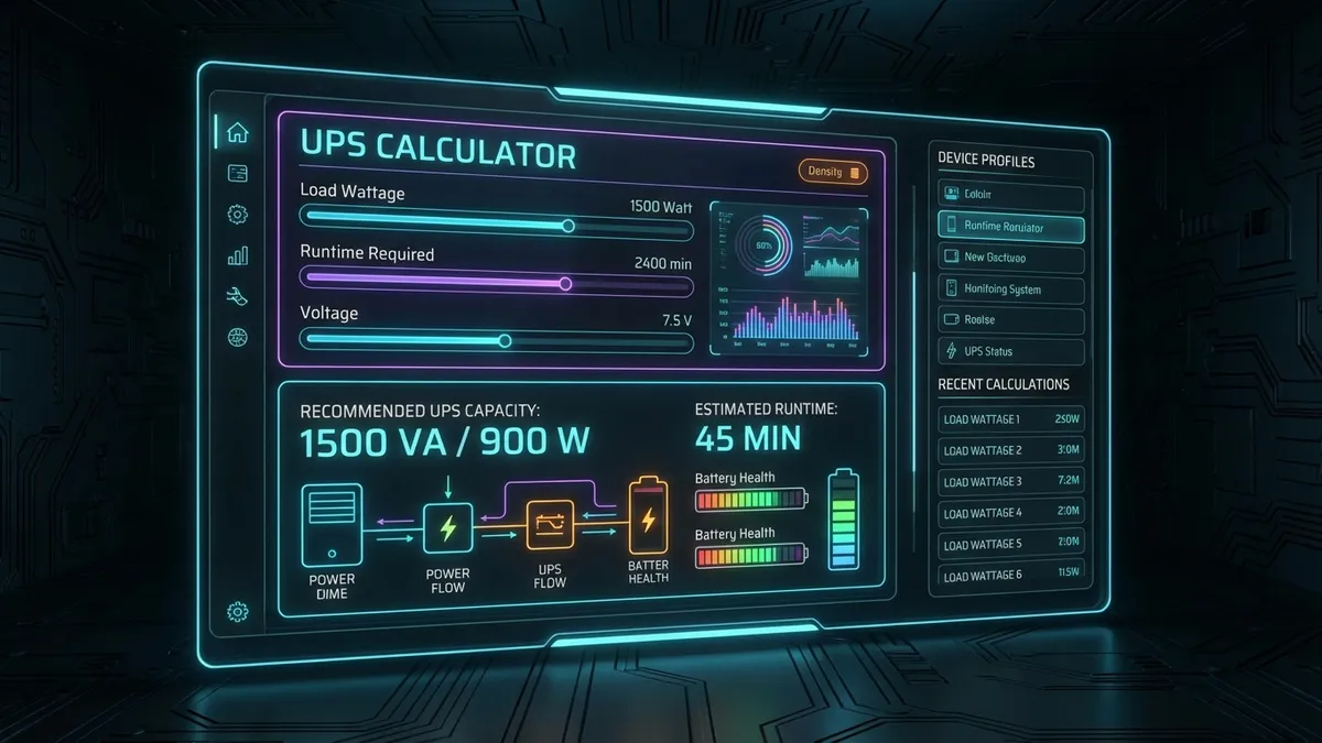 UPS Calculator Interface