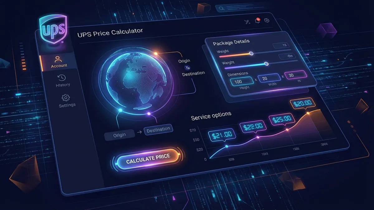 UPS Price Calculator Interface