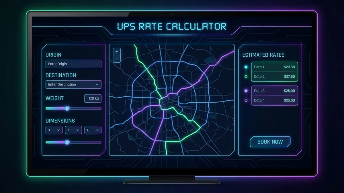 UPS Rate Calculator Interface