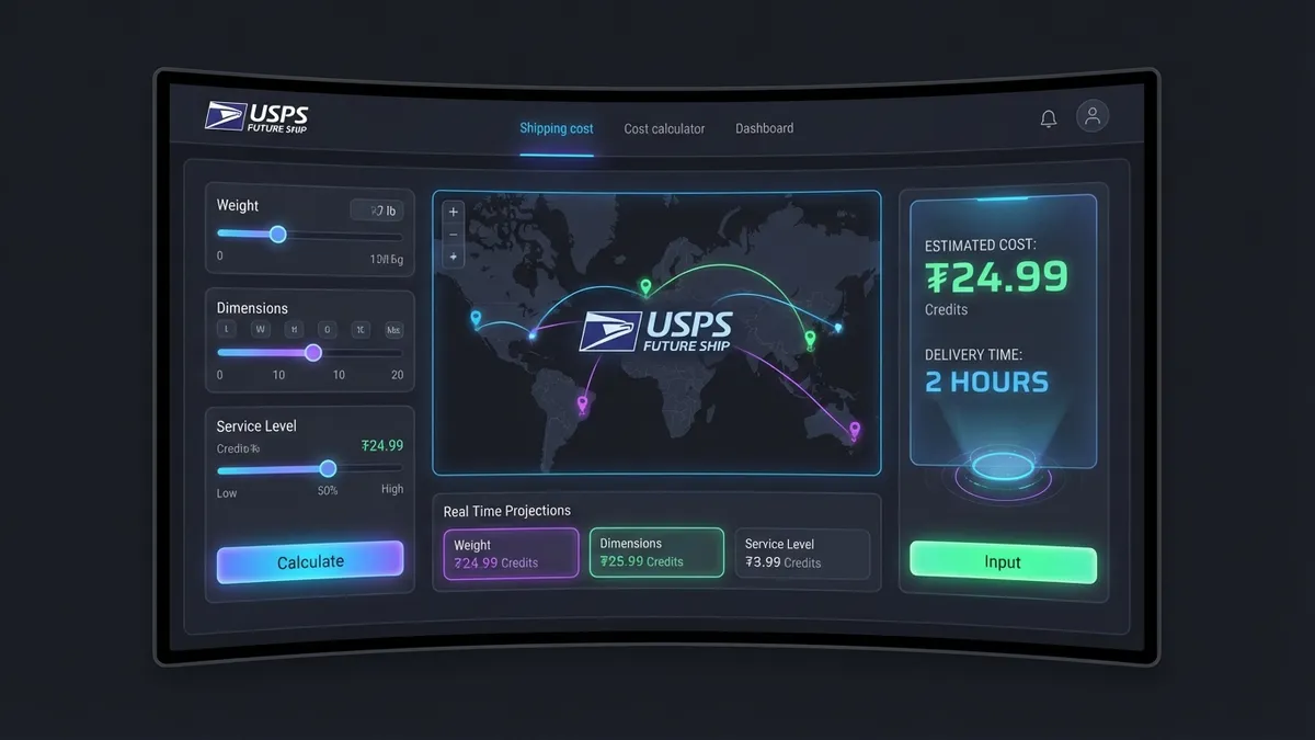 USPS Shipping Cost Calculator Interface